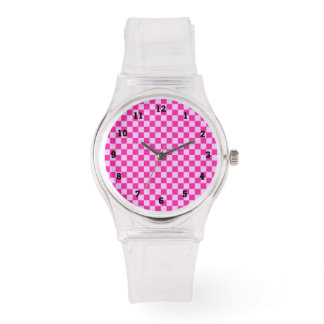 Pink Racing Chequered Design Watches