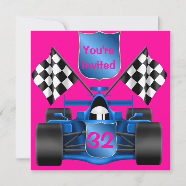 PINK  Racing Invitation (Front)