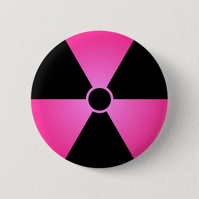 Pink Radiation Symbol 6 Cm Round Badge (Front)