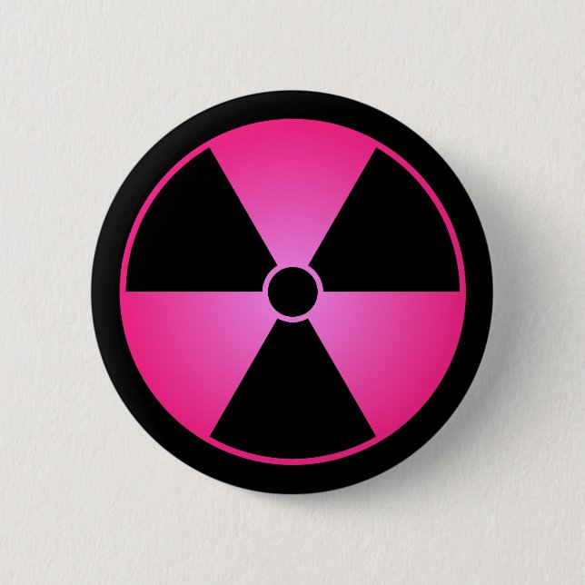 Pink Radiation Symbol Button (Front)