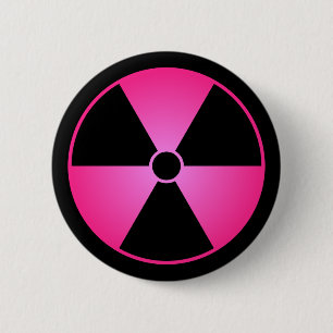 Pink Radiation Symbol Button
