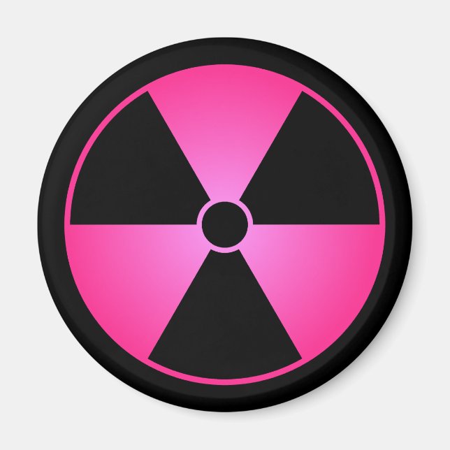 Pink Radiation Symbol Magnet (Front)