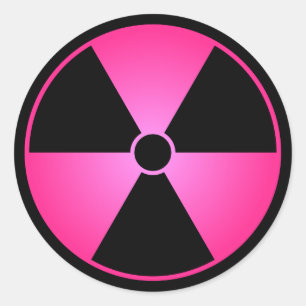 Pink Radiation Symbol Sticker