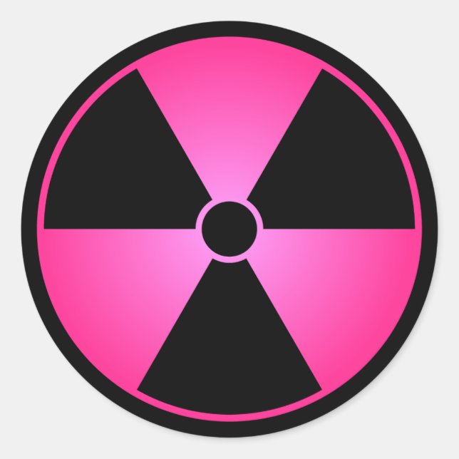 Pink Radiation Symbol Sticker (Front)