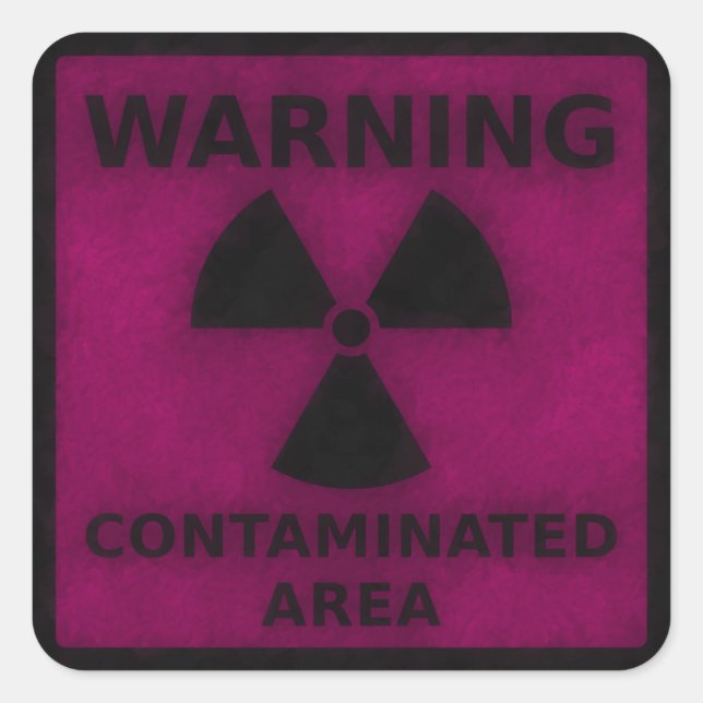 Pink Radiation Warning Sticker (Front)