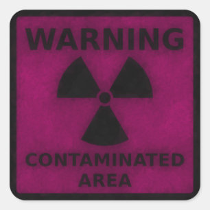Pink Radiation Warning Sticker