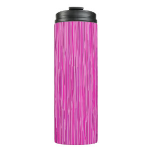 Pink Rain Vertical Striped Art Thermal Tumbler