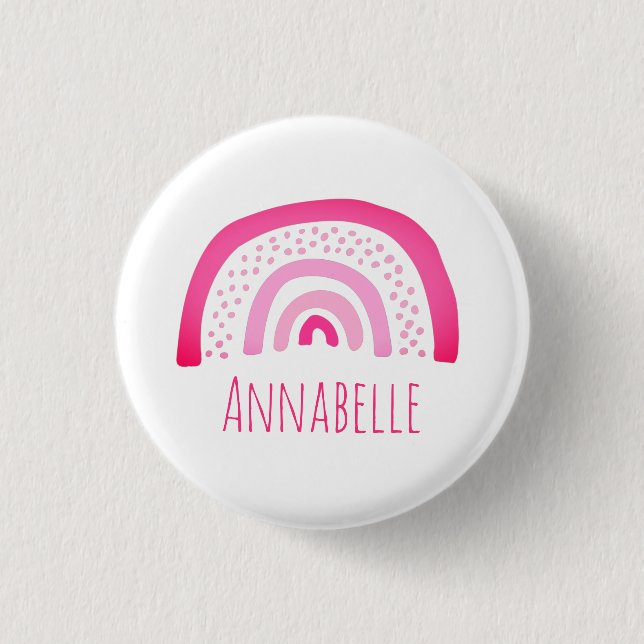 Pink Rainbow 3 Cm Round Badge (Front)