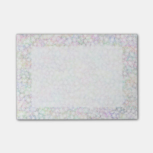 Pink Rainbow and White Star Cluster Kawaii Girl Post-it Notes