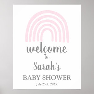 Pink Rainbow Baby Shower Boy Welcome sign