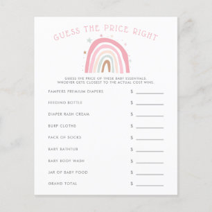 Pink Rainbow Baby Shower Guess The Price Right