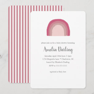 Pink Rainbow Baby Shower Invitation