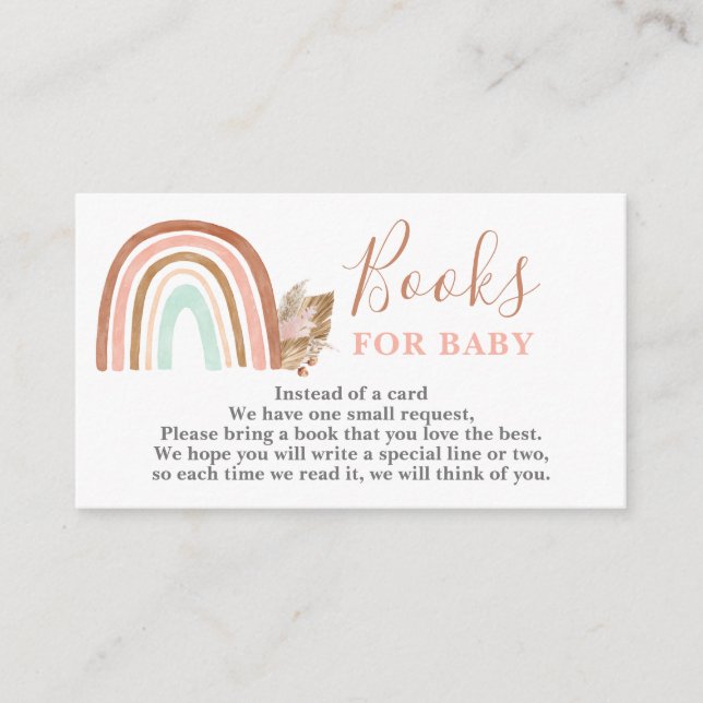 Pink Rainbow Books for Baby Girl card (Front)