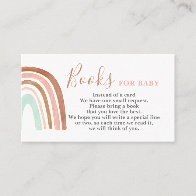 Pink Rainbow Bring a Book Card (Front)