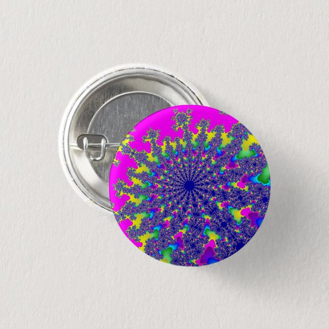 Pink Rainbow Burst 3 Cm Round Badge (Front & Back)