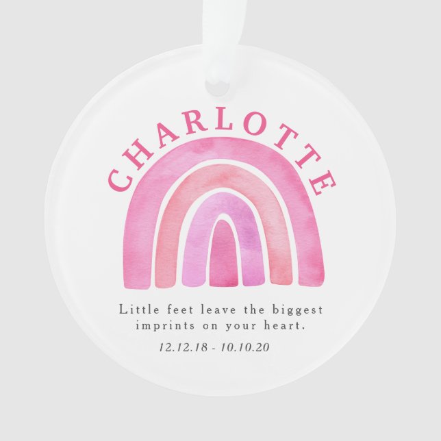 Pink Rainbow Child Remembrance Ornament (Front)