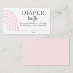 Pink Rainbow Diaper Raffle Enclosure Card