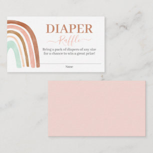 Pink Rainbow Diaper Raffle Enclosure Card