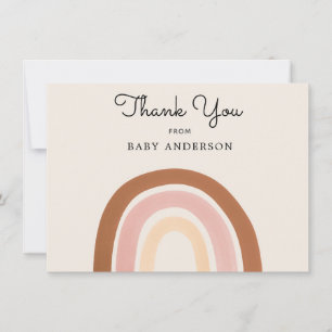 Pink Rainbow Girl Baby Shower Thank You Postcard