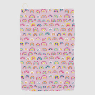 Pink Rainbow Golf Towel