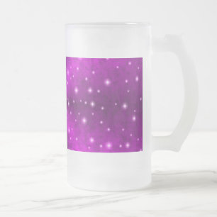 Pink Rainbow in Elephant Skin Leather optics Frosted Glass Beer Mug