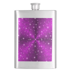 Pink Rainbow in Elephant Skin Leather optics Hip Flask