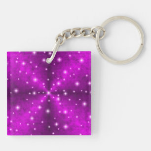 Pink Rainbow in Elephant Skin Leather optics Key Ring