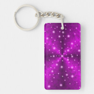 Pink Rainbow in Elephant Skin Leather optics Key Ring