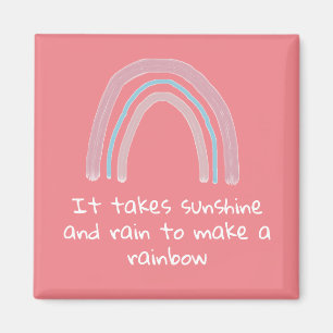 Pink Rainbow Painting Quote Magnet