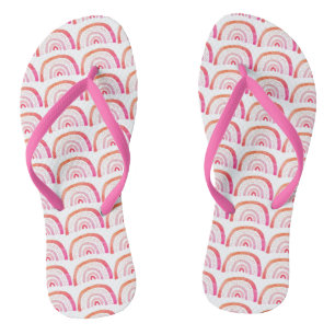 Pink Rainbow Pattern Flip Flops