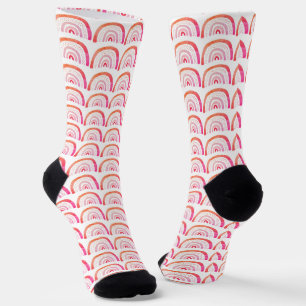 Pink Rainbow Pattern Socks