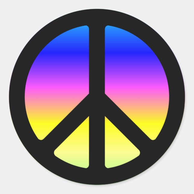 Pink Rainbow Peace Symbol Stickers (Front)