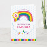 Pink Rainbow Personalised Birthday Card for Kids<br><div class="desc">Perfect for little girls,  this bright rainbow birthday card can be personalised with any name,  age and inside greeting. Matching envelope liners also available in my store.</div>