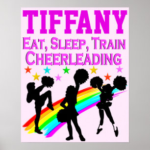 PINK RAINBOW PERSONALIZED CHEERLEADING POSTER
