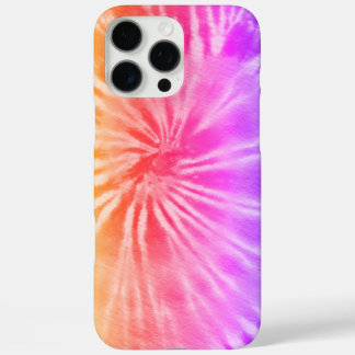 Pink Rainbow Spiral Tie Dye iPhone 16 Pro Max Case