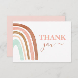Pink Rainbow thank you Card