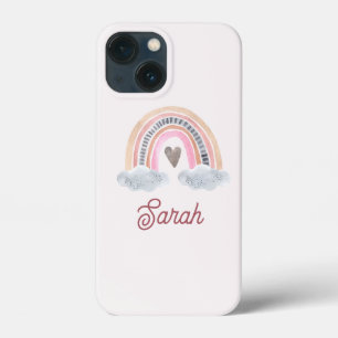 Pink Rainbow with Clouds for BabyShower For Girls iPhone 13 Mini Case
