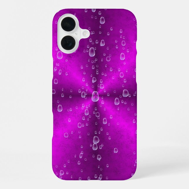 Pink Rainbow with Raindrops iPhone Case (Back)