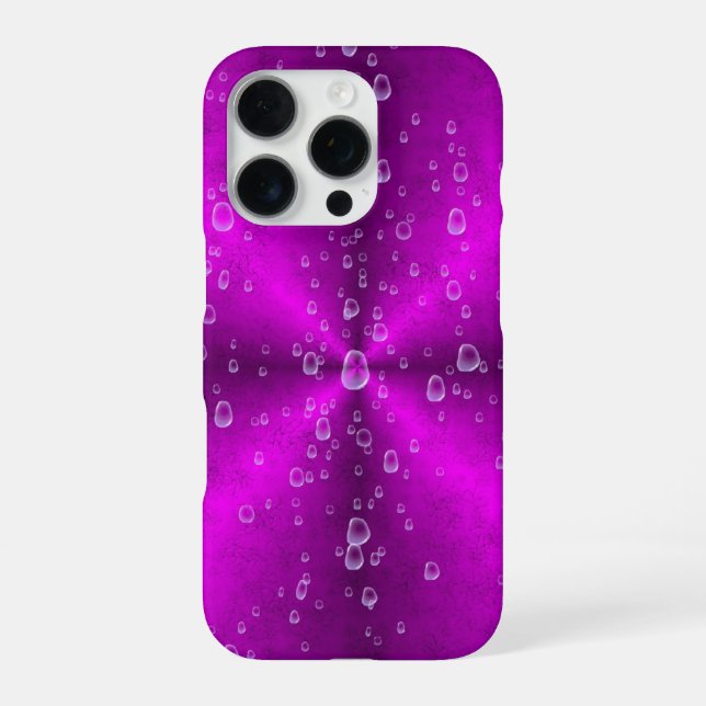 Pink Rainbow with Raindrops iPhone Case (Back)