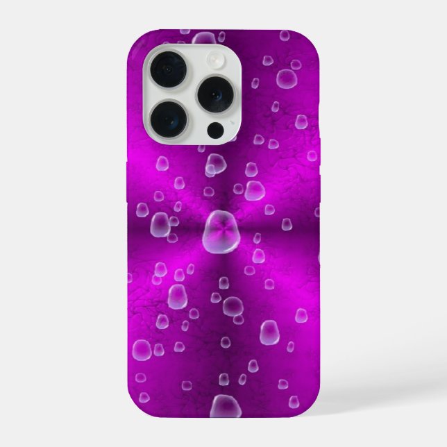Pink Rainbow with Raindrops iPhone Case (Back)