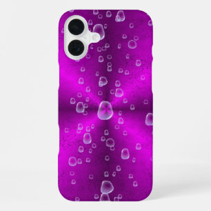 Pink Rainbow with Raindrops iPhone 16 Plus Case