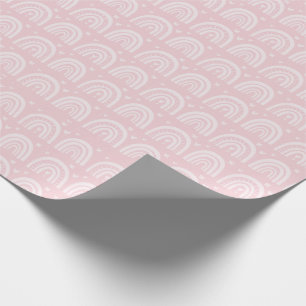Pink Rainbows Girly Cute Pretty Baby Shower Wrapping Paper