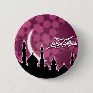 Pink Ramadan Kareem 6 Cm Round Badge
