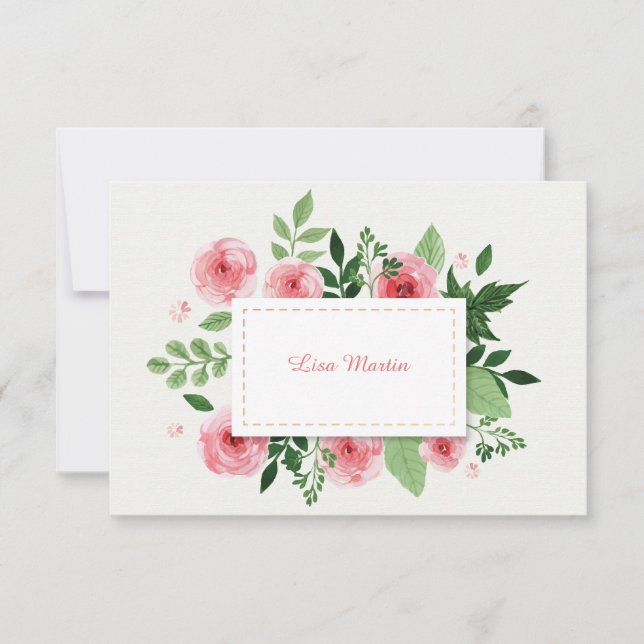 Pink Ranunculus Flowers Thank You Card (Front)