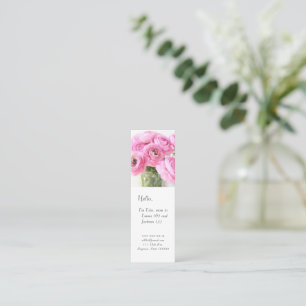 Pink ranunculus in a vase mum bookmark mini business card