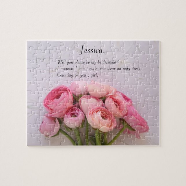 Pink ranunculus on textured background jigsaw puzzle (Horizontal)