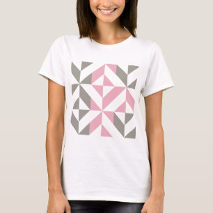 Pink Raspberry and Silver Geometric ZigZag T-Shirt