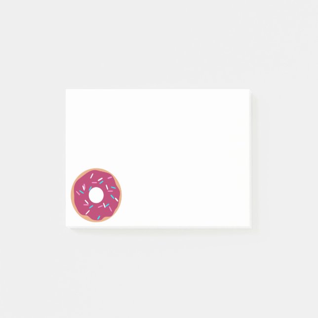 Pink Raspberry glazed doughnut Post-it Notes (Front)