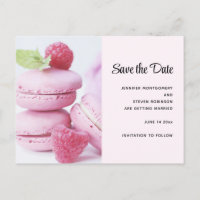 Pink Raspberry Macarons Save the Date