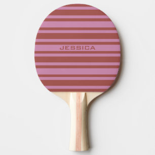 Pink / Raspberry Stripes custom ping pong paddle